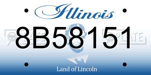 8B58151 Illinois License Plate