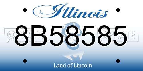 8B58585 Illinois License Plate