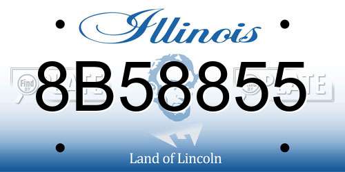 8B58855 Illinois License Plate