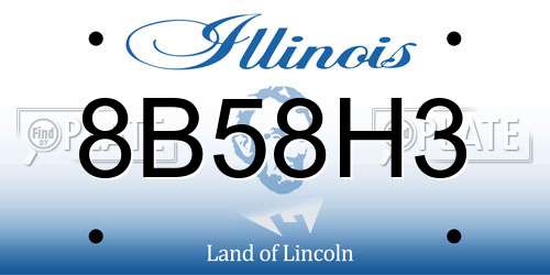 8B58H3 Illinois License Plate