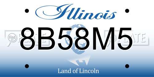 8B58M5 Illinois License Plate
