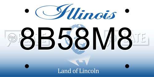 8B58M8 Illinois License Plate