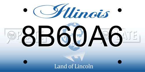 8B60A6 Illinois License Plate