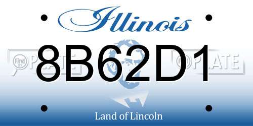 8B62D1 Illinois License Plate