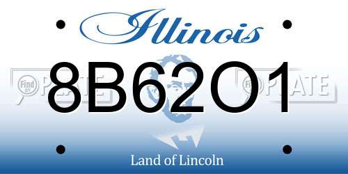 8B62O1 Illinois License Plate