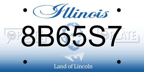 8B65S7 Illinois License Plate