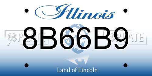 8B66B9 Illinois License Plate