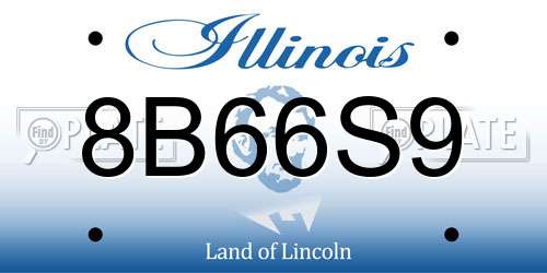 8B66S9 Illinois License Plate