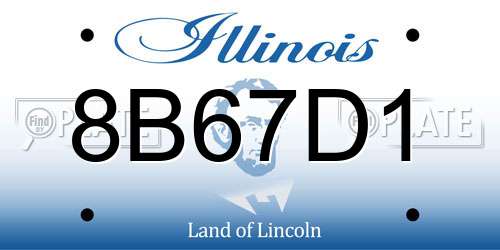 8B67D1 Illinois License Plate