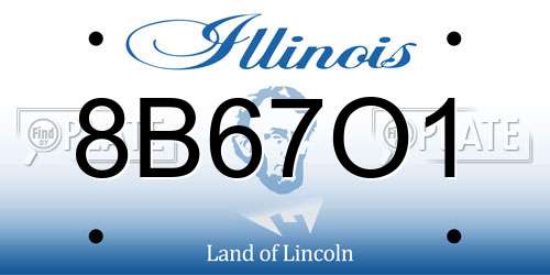 8B67O1 Illinois License Plate