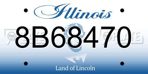 8B68470 Illinois License Plate