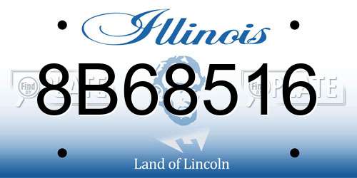 8B68516 Illinois License Plate
