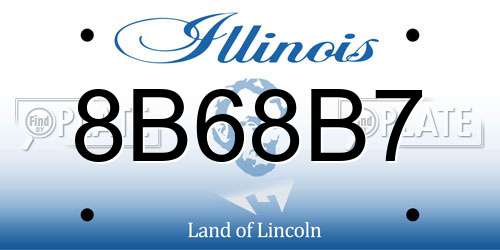 8B68B7 Illinois License Plate