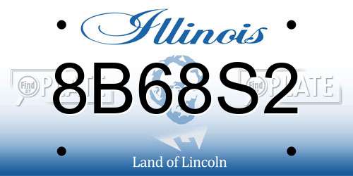 8B68S2 Illinois License Plate