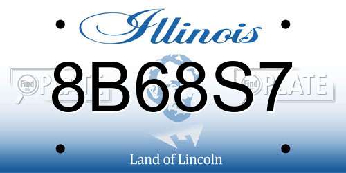 8B68S7 Illinois License Plate