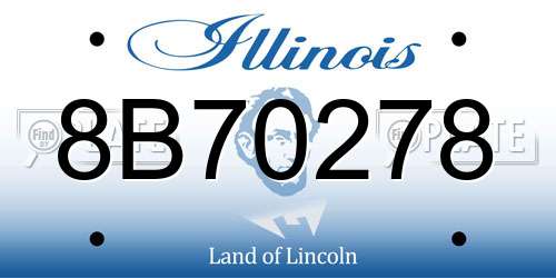 8B70278 Illinois License Plate