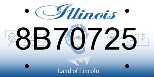 8B70725 Illinois License Plate