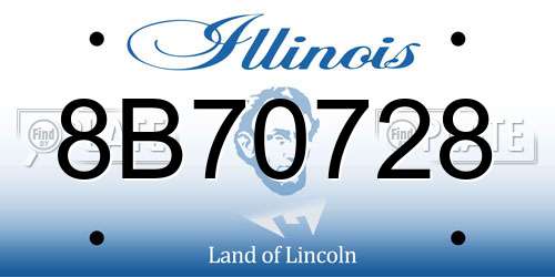 8B70728 Illinois License Plate