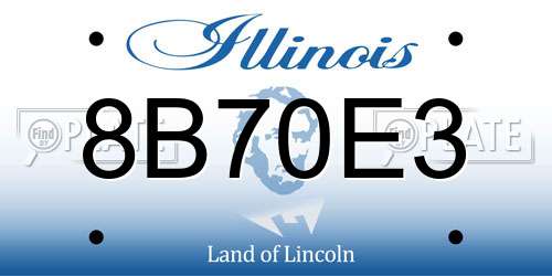 8B70E3 Illinois License Plate