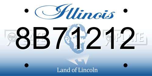 8B71212 Illinois License Plate