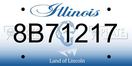 8B71217 Illinois License Plate