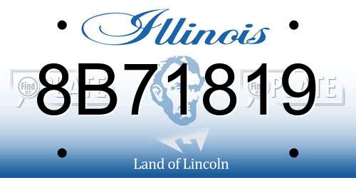 8B71819 Illinois License Plate