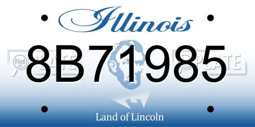 8B71985 Illinois License Plate