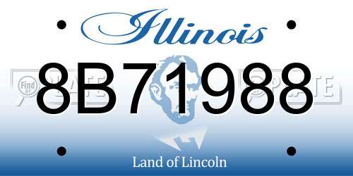 8B71988 Illinois License Plate
