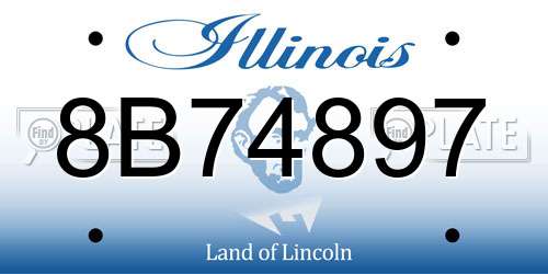 8B74897 Illinois License Plate