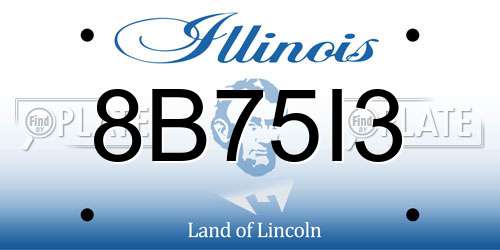 8B75I3 Illinois License Plate