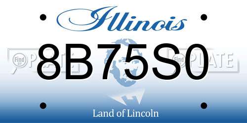 8B75S0 Illinois License Plate