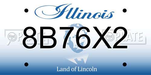8B76X2 Illinois License Plate