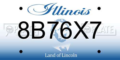 8B76X7 Illinois License Plate