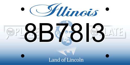 8B78I3 Illinois License Plate