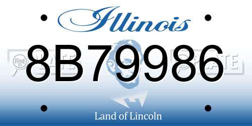 8B79986 Illinois License Plate