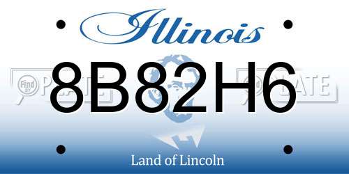 8B82H6 Illinois License Plate