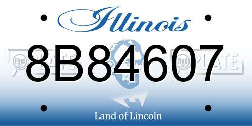 8B84607 Illinois License Plate