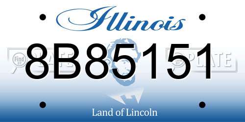 8B85151 Illinois License Plate