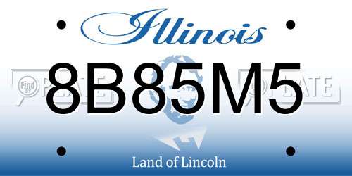 8B85M5 Illinois License Plate