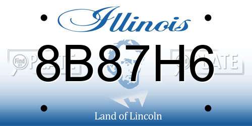 8B87H6 Illinois License Plate