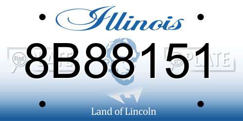8B88151 Illinois License Plate