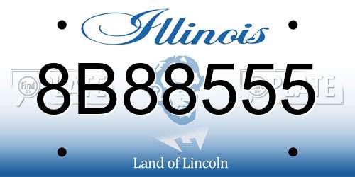 8B88555 Illinois License Plate