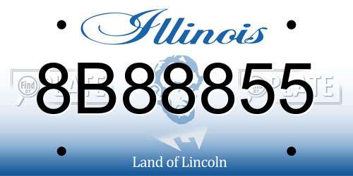 8B88855 Illinois License Plate