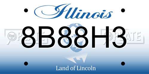 8B88H3 Illinois License Plate