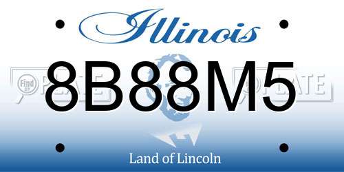 8B88M5 Illinois License Plate