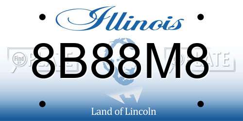 8B88M8 Illinois License Plate