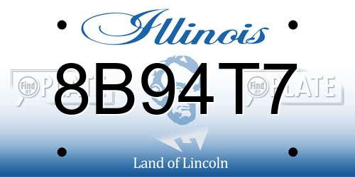 8B94T7 Illinois License Plate