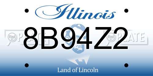 8B94Z2 Illinois License Plate
