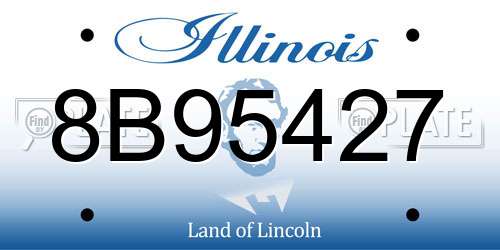 8B95427 Illinois License Plate