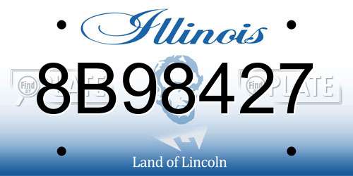 8B98427 Illinois License Plate